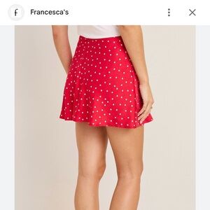 Francesca's Collections Vibrant Red Skater Skirt